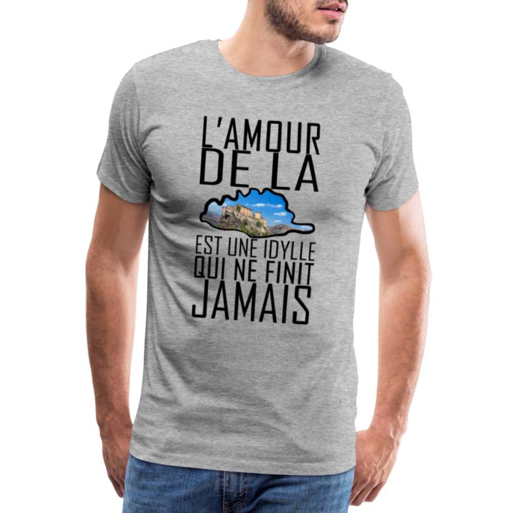 T-shirt Premium Homme L'Amour de la Corse - Ochju Ochju gris chiné / S SPOD T-shirt Premium Homme T-shirt Premium Homme L'Amour de la Corse