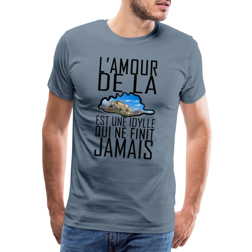 T-shirt Premium Homme L'Amour de la Corse - Ochju Ochju gris bleu / S SPOD T-shirt Premium Homme T-shirt Premium Homme L'Amour de la Corse