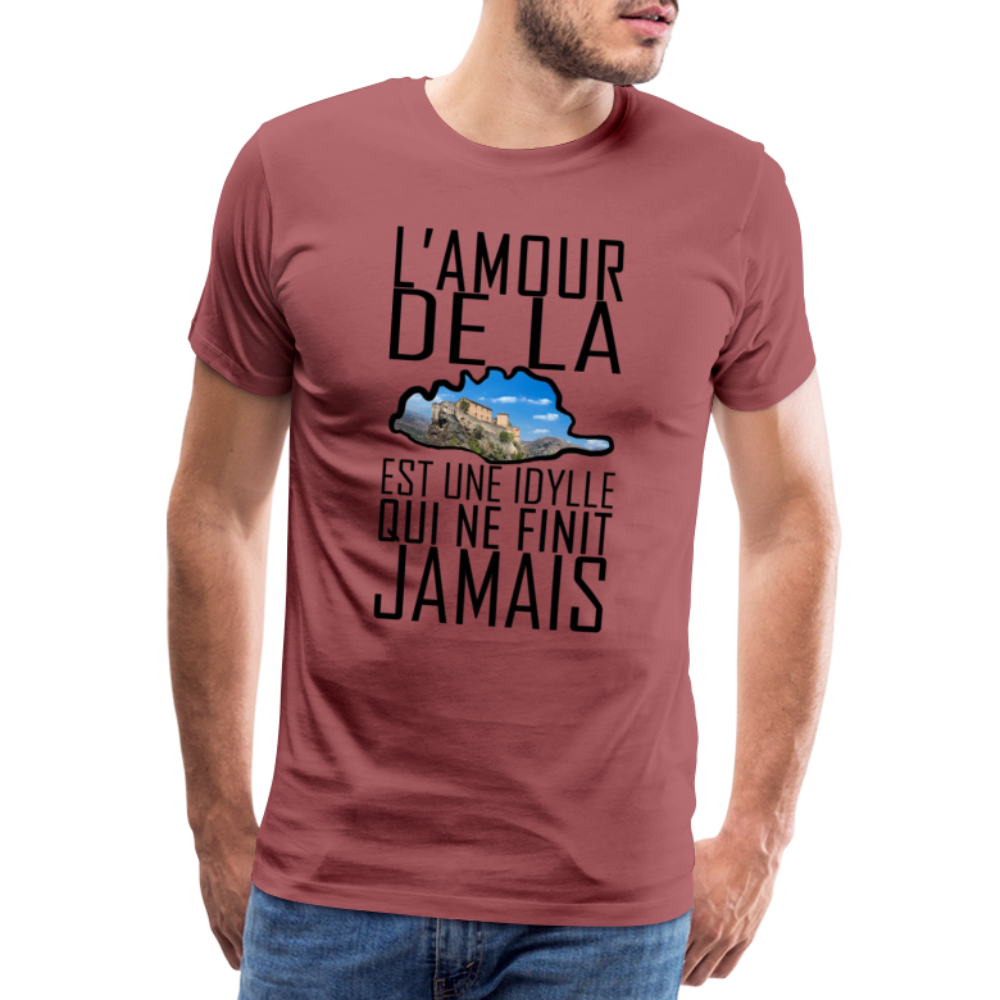 T-shirt Premium Homme L'Amour de la Corse - Ochju Ochju bordeaux délavé / S SPOD T-shirt Premium Homme T-shirt Premium Homme L'Amour de la Corse