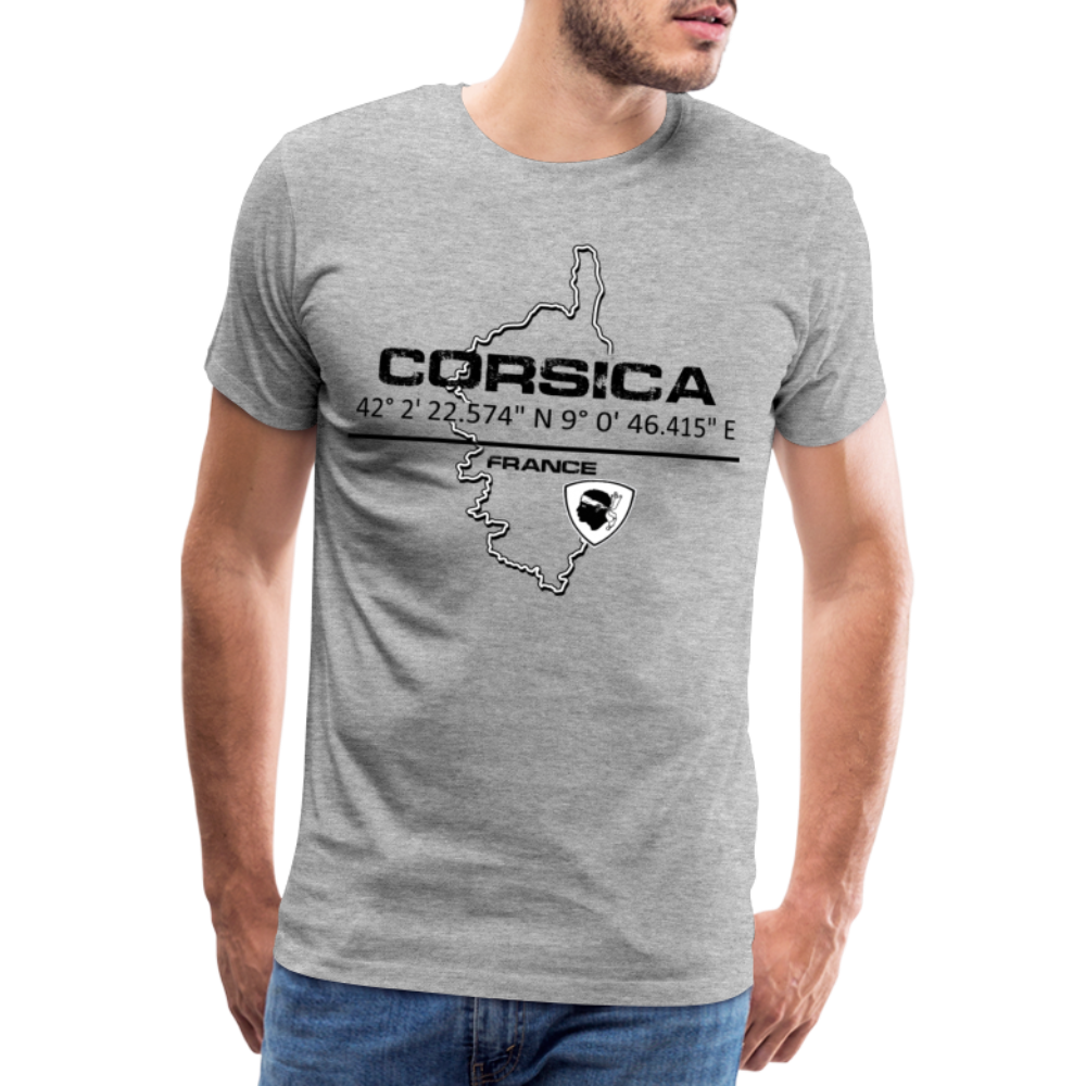 T-shirt Premium Homme GPS Corsica - Ochju Ochju gris chiné / S SPOD T-shirt Premium Homme T-shirt Premium Homme GPS Corsica