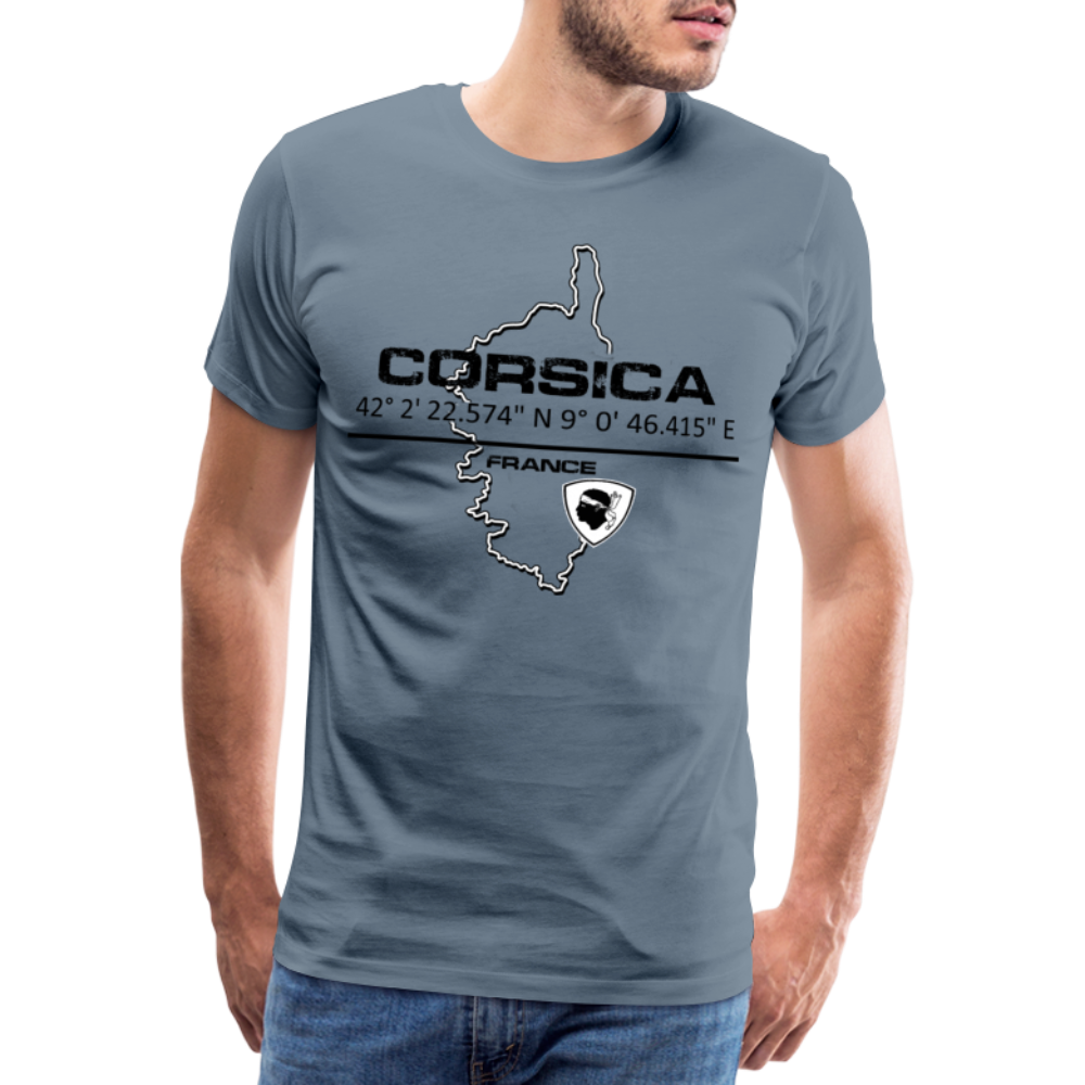 T-shirt Premium Homme GPS Corsica - Ochju Ochju gris bleu / S SPOD T-shirt Premium Homme T-shirt Premium Homme GPS Corsica