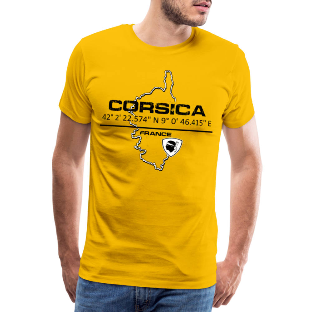 T-shirt Premium Homme GPS Corsica - Ochju Ochju jaune soleil / S SPOD T-shirt Premium Homme T-shirt Premium Homme GPS Corsica