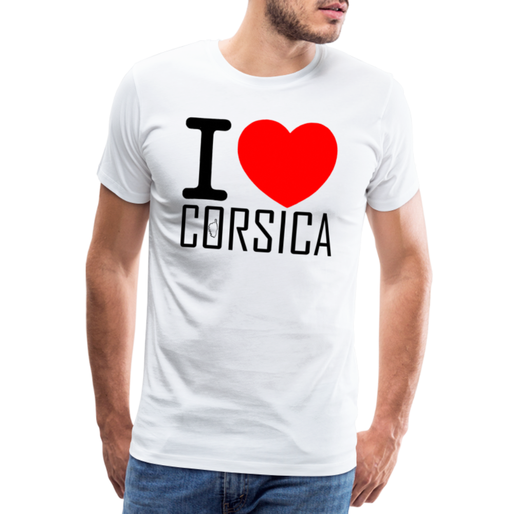 T-shirt Premium Homme I Love Corsica - Ochju Ochju blanc / S SPOD T-shirt Premium Homme T-shirt Premium Homme I Love Corsica