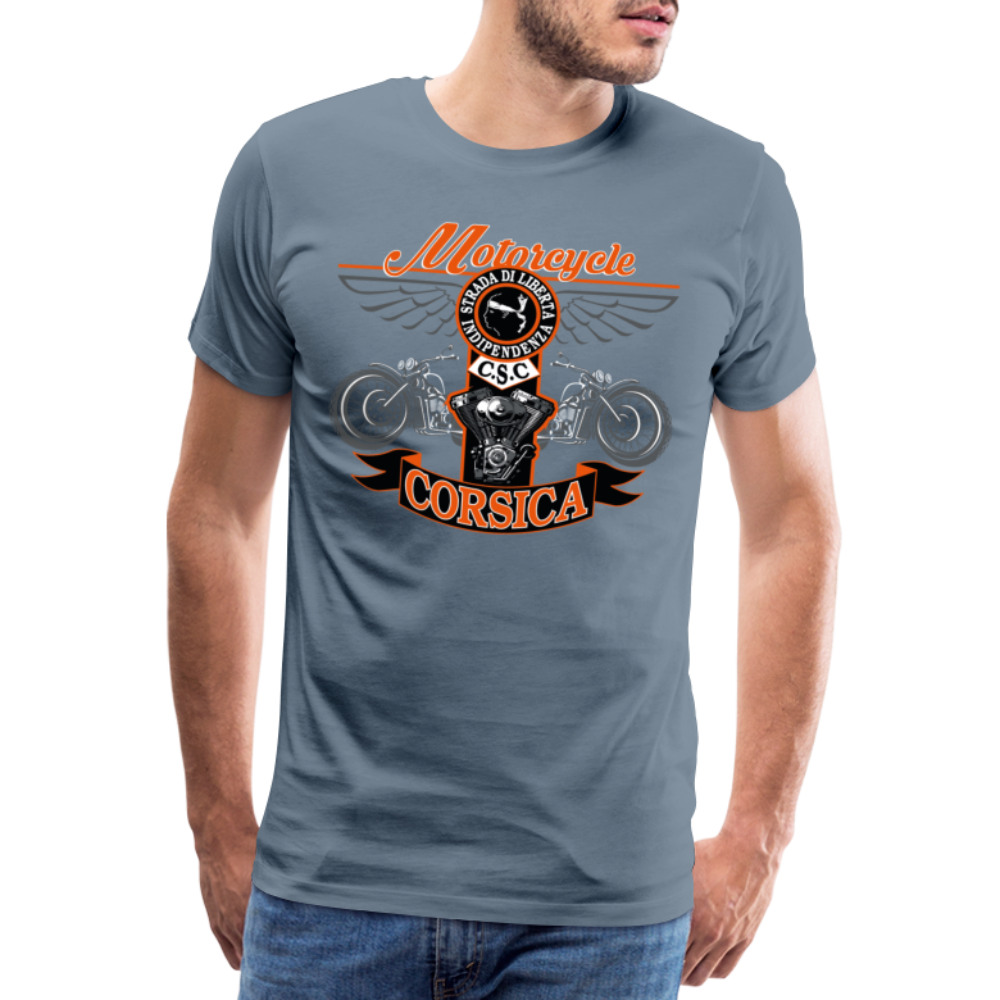T-shirt Premium Homme Motorcycle Corsica - Ochju Ochju gris bleu / S SPOD T-shirt Premium Homme T-shirt Premium Homme Motorcycle Corsica