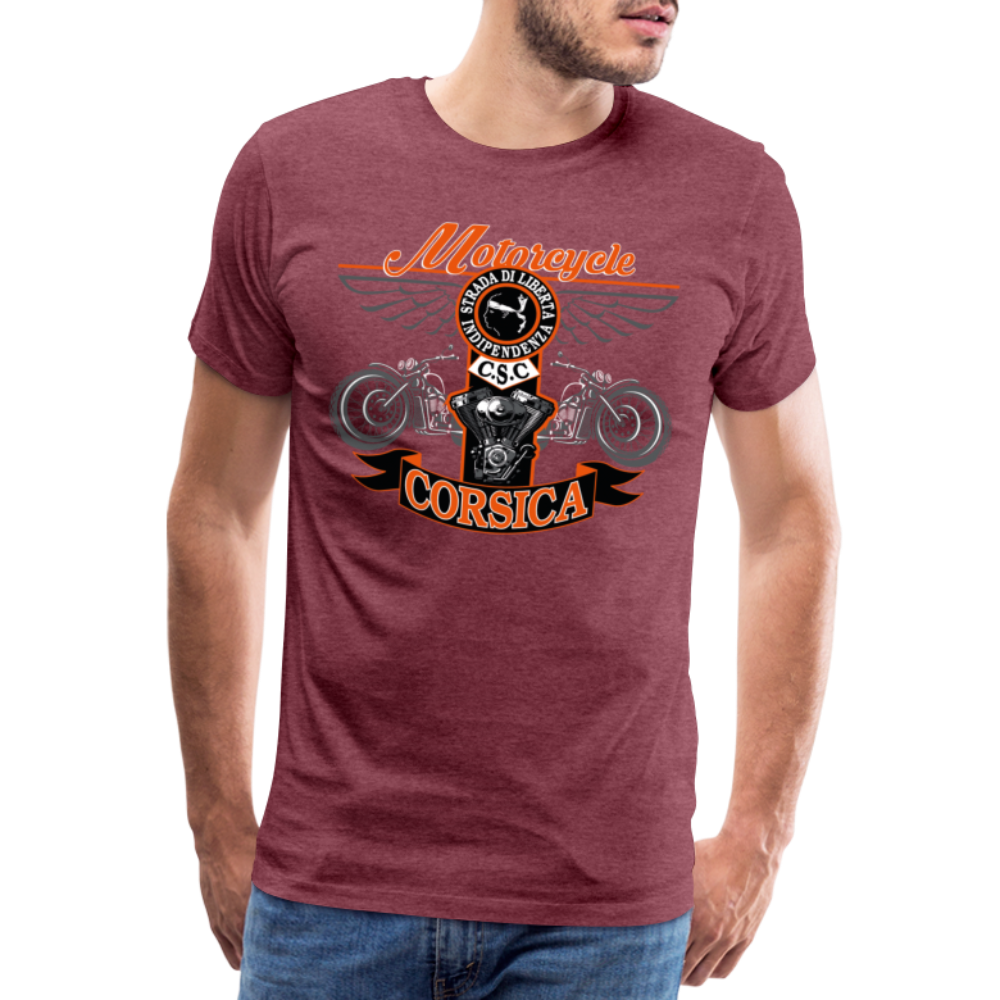 T-shirt Premium Homme Motorcycle Corsica - Ochju Ochju rouge bordeaux chiné / S SPOD T-shirt Premium Homme T-shirt Premium Homme Motorcycle Corsica