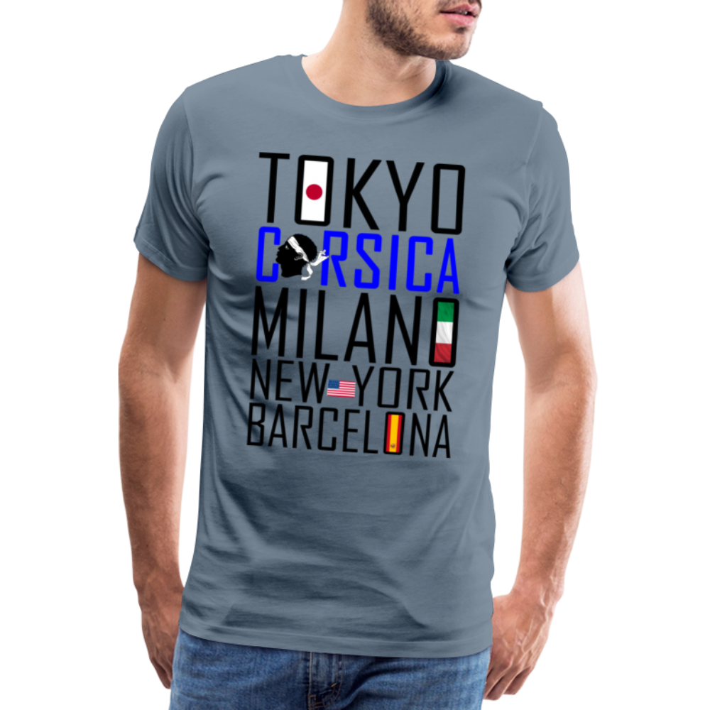 T-shirt Premium Homme Tokyo, Corsica ... - Ochju Ochju gris bleu / S SPOD T-shirt Premium Homme T-shirt Premium Homme Tokyo, Corsica ...