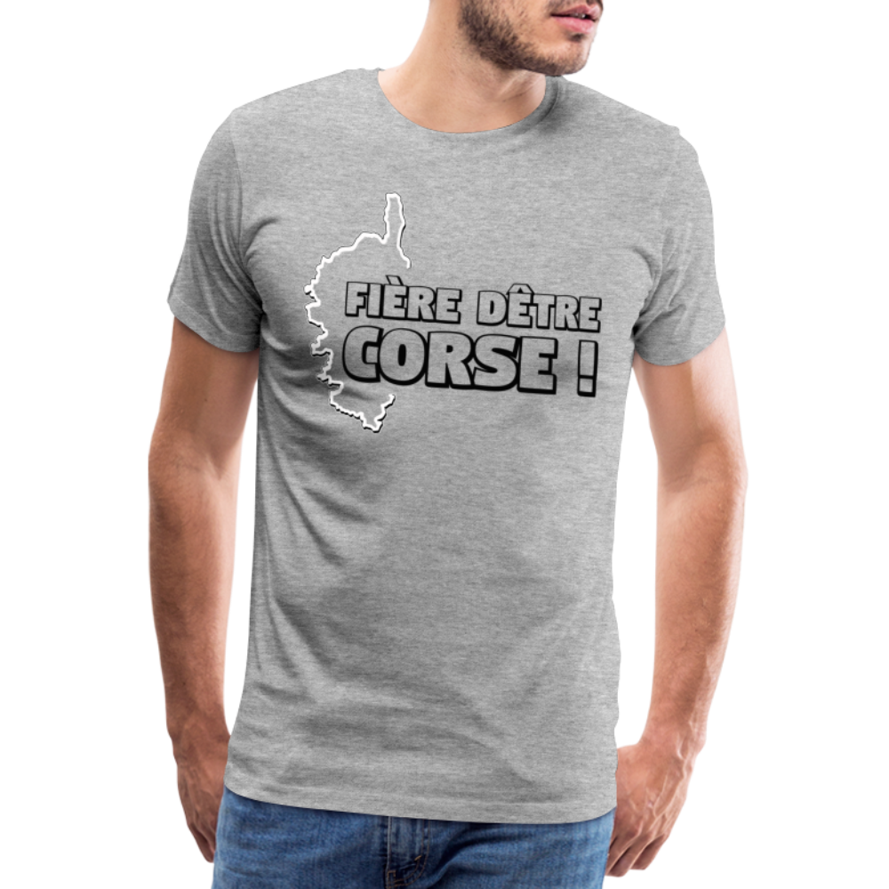 T-shirt Premium Homme Fière d'être Corse - Ochju Ochju gris chiné / S SPOD T-shirt Premium Homme T-shirt Premium Homme Fière d'être Corse