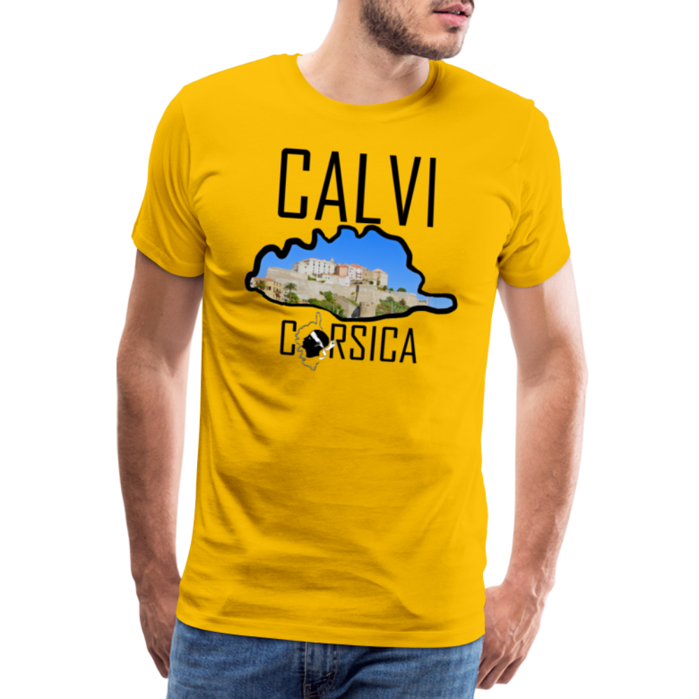 T-shirt Premium Homme Calvi Corsica - Ochju Ochju jaune soleil / S SPOD T-shirt Premium Homme T-shirt Premium Homme Calvi Corsica