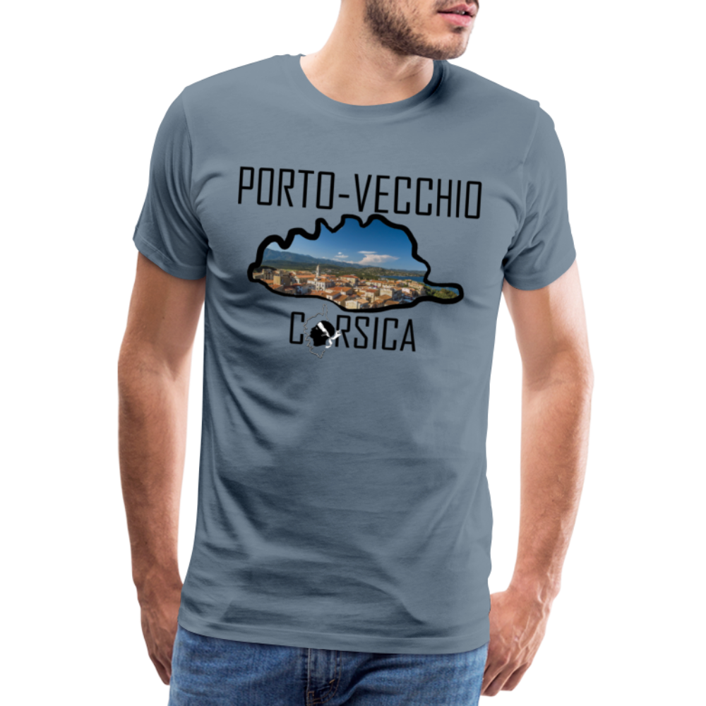 T-shirt Premium Homme Porto-Vecchio Corsica - Ochju Ochju gris bleu / S SPOD T-shirt Premium Homme T-shirt Premium Homme Porto-Vecchio Corsica