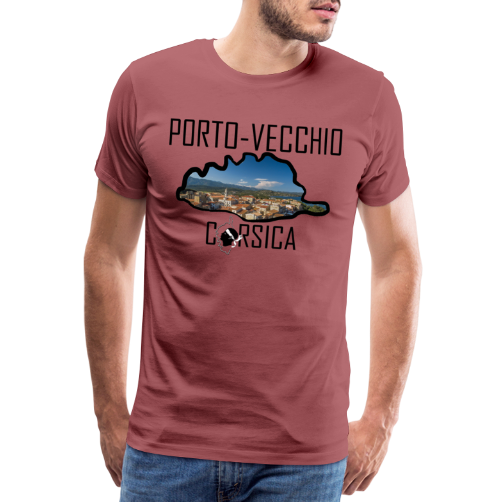 T-shirt Premium Homme Porto-Vecchio Corsica - Ochju Ochju bordeaux délavé / S SPOD T-shirt Premium Homme T-shirt Premium Homme Porto-Vecchio Corsica
