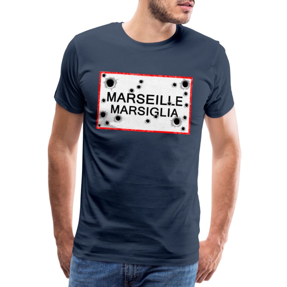 T-shirt Panneau Corse Marseille - Ochju Ochju bleu marine / S SPOD T-shirt Premium Homme T-shirt Panneau Corse Marseille