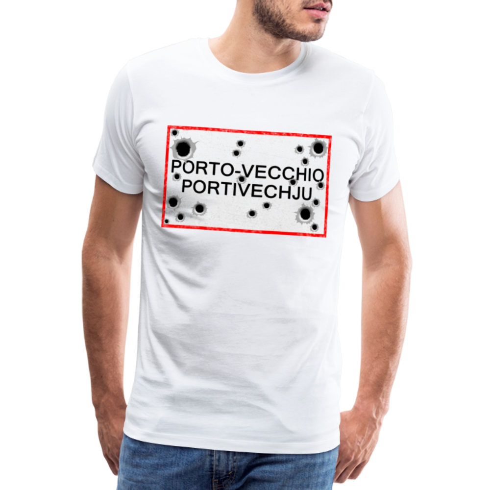 T-shirt Panneau Corse Porto-Vecchio - Ochju Ochju blanc / S SPOD T-shirt Premium Homme T-shirt Panneau Corse Porto-Vecchio