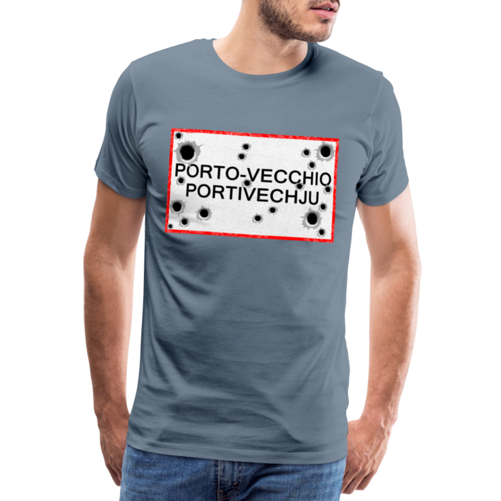 T-shirt Panneau Corse Porto-Vecchio - Ochju Ochju gris bleu / S SPOD T-shirt Premium Homme T-shirt Panneau Corse Porto-Vecchio