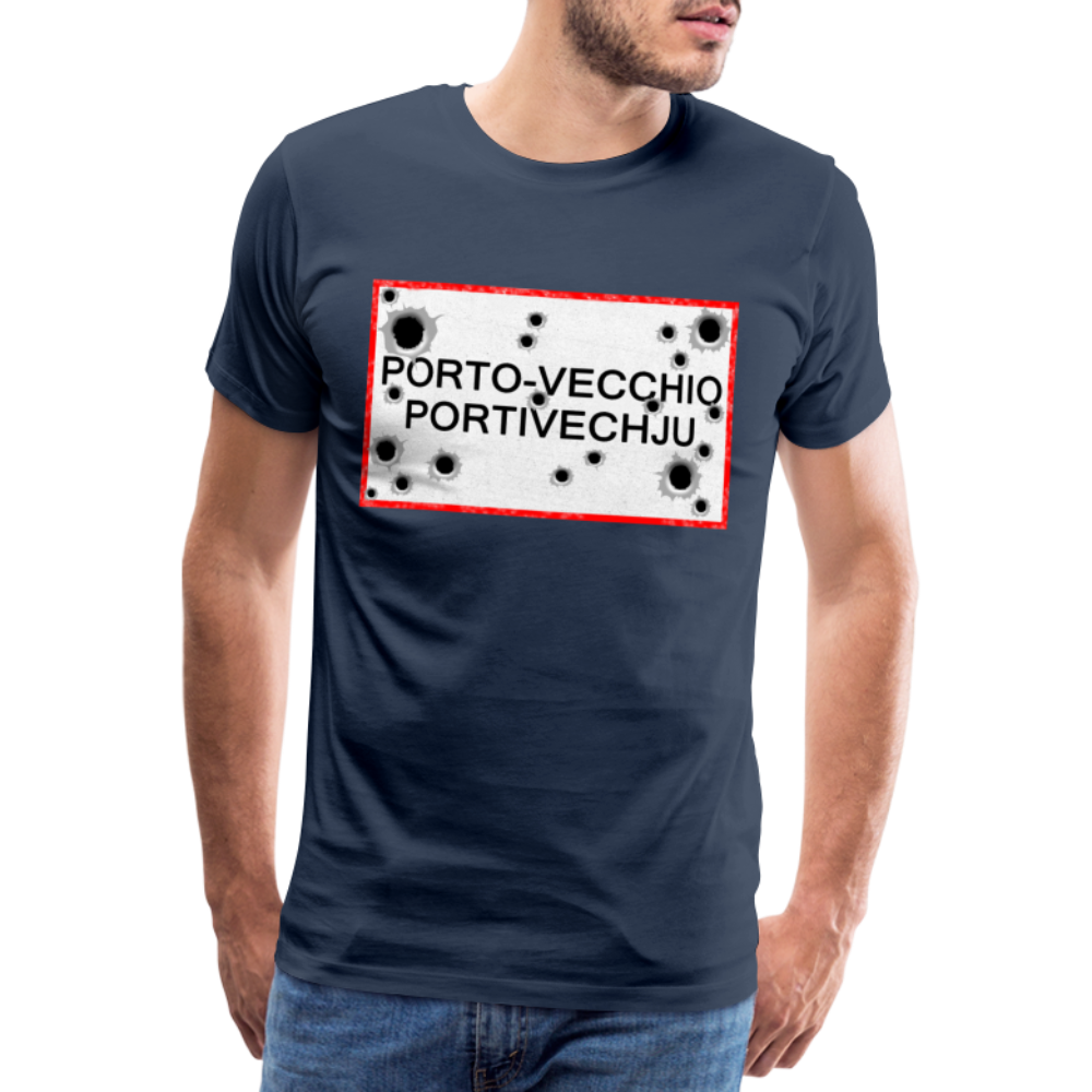 T-shirt Panneau Corse Porto-Vecchio - Ochju Ochju bleu marine / S SPOD T-shirt Premium Homme T-shirt Panneau Corse Porto-Vecchio