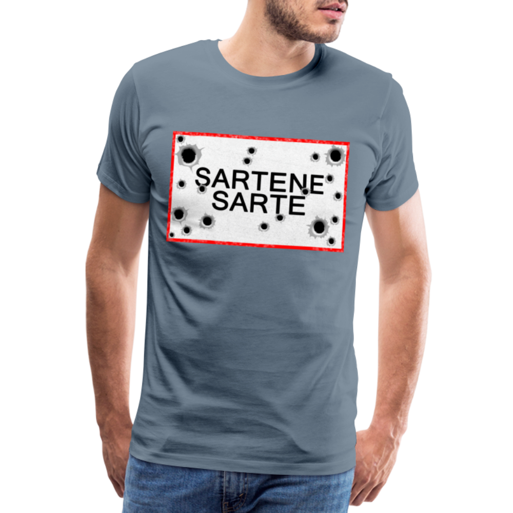 T-shirt Panneau Corse Sartene - Ochju Ochju gris bleu / S SPOD T-shirt Premium Homme T-shirt Panneau Corse Sartene