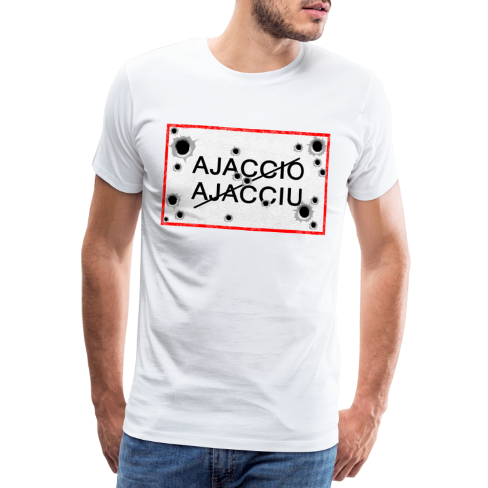 T-shirt Panneau Corse Ajaccio - Ochju Ochju blanc / S SPOD T-shirt Premium Homme T-shirt Panneau Corse Ajaccio