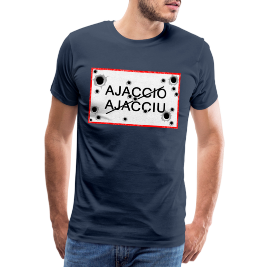 T-shirt Panneau Corse Ajaccio - Ochju Ochju bleu marine / S SPOD T-shirt Premium Homme T-shirt Panneau Corse Ajaccio