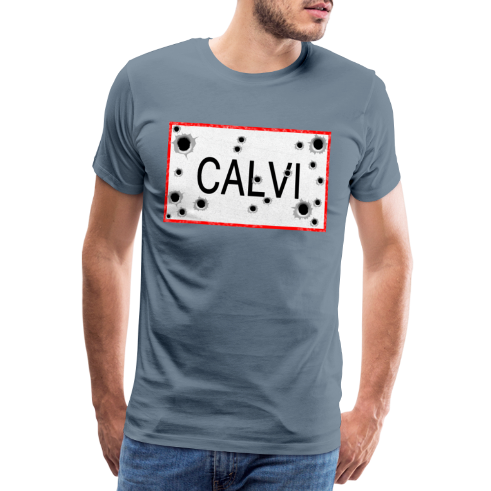 T-shirt Panneau Corse Calvi - Ochju Ochju gris bleu / S SPOD T-shirt Premium Homme T-shirt Panneau Corse Calvi