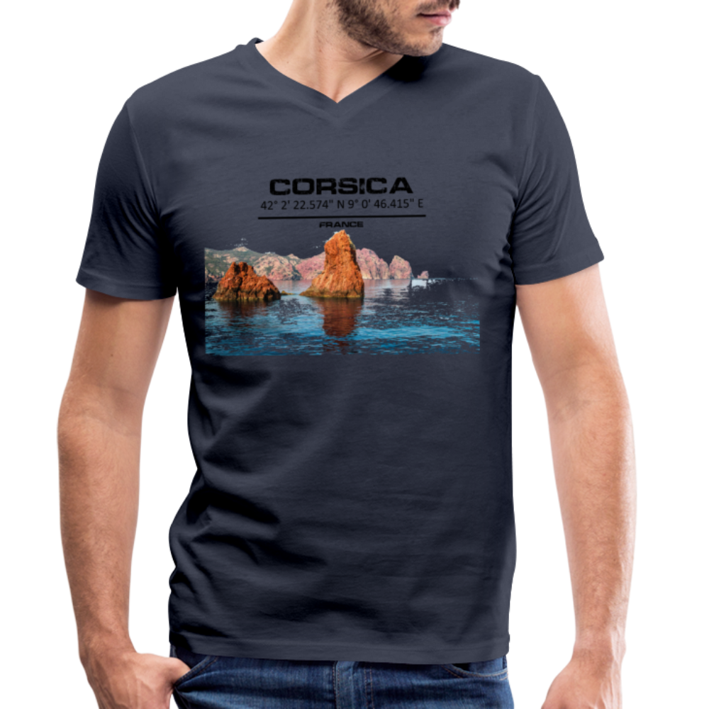 T-shirt bio col V Scandola GPS Corsica - Ochju Ochju bleu marine / S SPOD T-shirt bio col V Stanley & Stella Homme T-shirt bio col V Scandola GPS Corsica