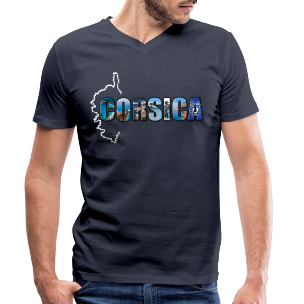 T-shirt H bio col V Corsica - Ochju Ochju bleu marine / S SPOD T-shirt bio col V Stanley & Stella Homme T-shirt H bio col V Corsica