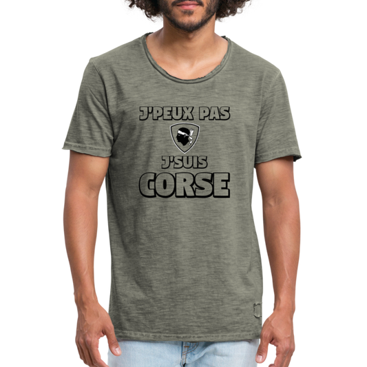 T-Shirts Vintages J'Peux Pas J'suis Corse - Ochju Ochju vintage kaki / S SPOD T-shirt vintage Homme T-Shirts Vintages J'Peux Pas J'suis Corse