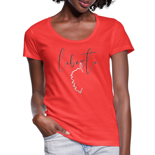 T-shirt col U Femme Libertà - Ochju Ochju corail / S SPOD T-shirt col U Femme T-shirt col U Femme Libertà