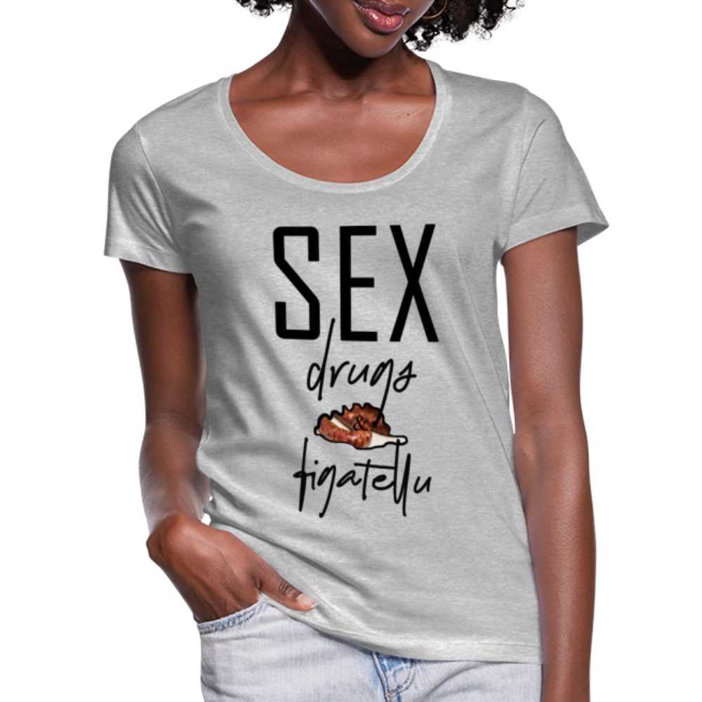 T-shirt col U Femme Sex Drugs & Figatellu - Ochju Ochju gris chiné / S SPOD T-shirt col U Femme T-shirt col U Femme Sex Drugs & Figatellu