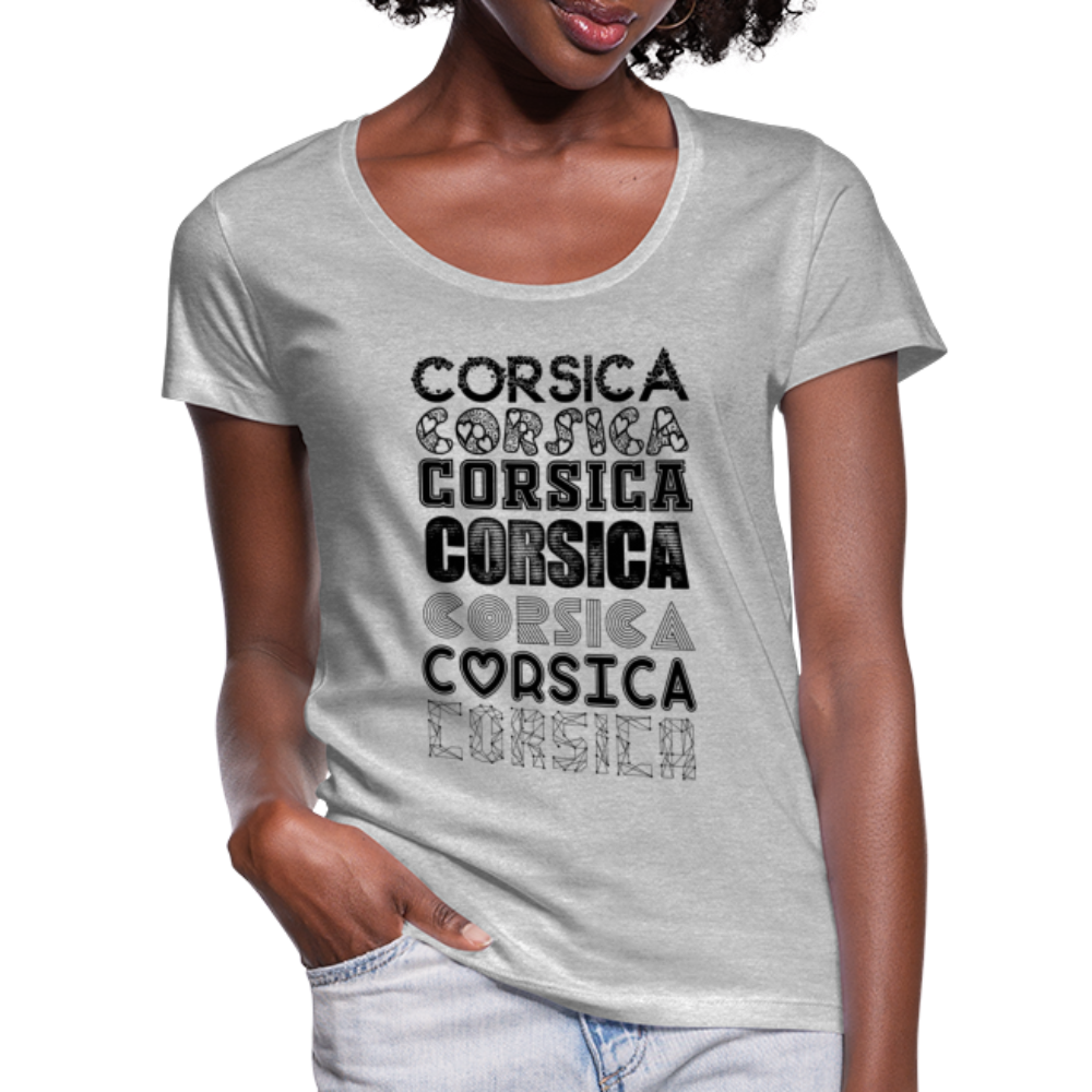T-shirt col U Femme Corsica - Ochju Ochju gris chiné / S SPOD T-shirt col U Femme T-shirt col U Femme Corsica