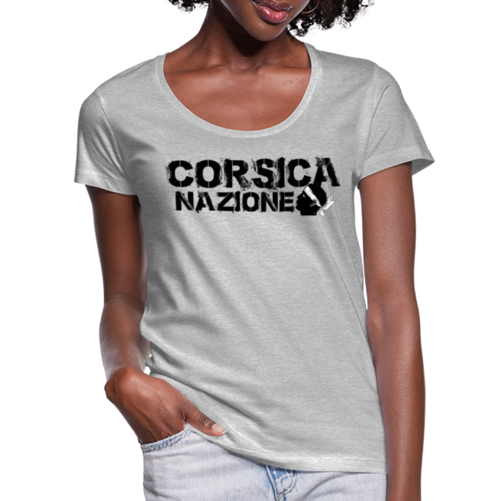 T-shirt col U Femme Corsica Nazione - Ochju Ochju gris chiné / S SPOD T-shirt col U Femme T-shirt col U Femme Corsica Nazione