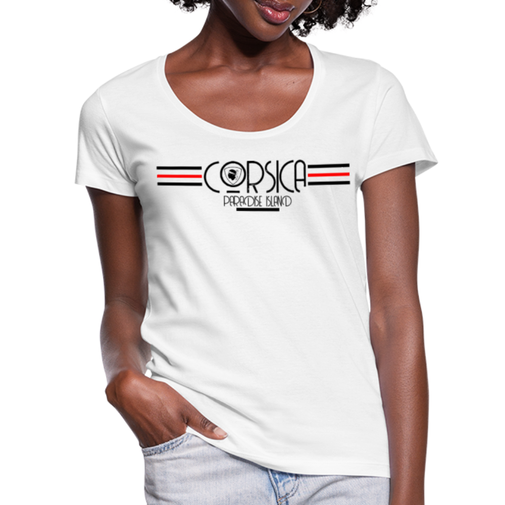 T-shirt col U Femme Corsica Paradise Island - Ochju Ochju blanc / S SPOD T-shirt col U Femme T-shirt col U Femme Corsica Paradise Island