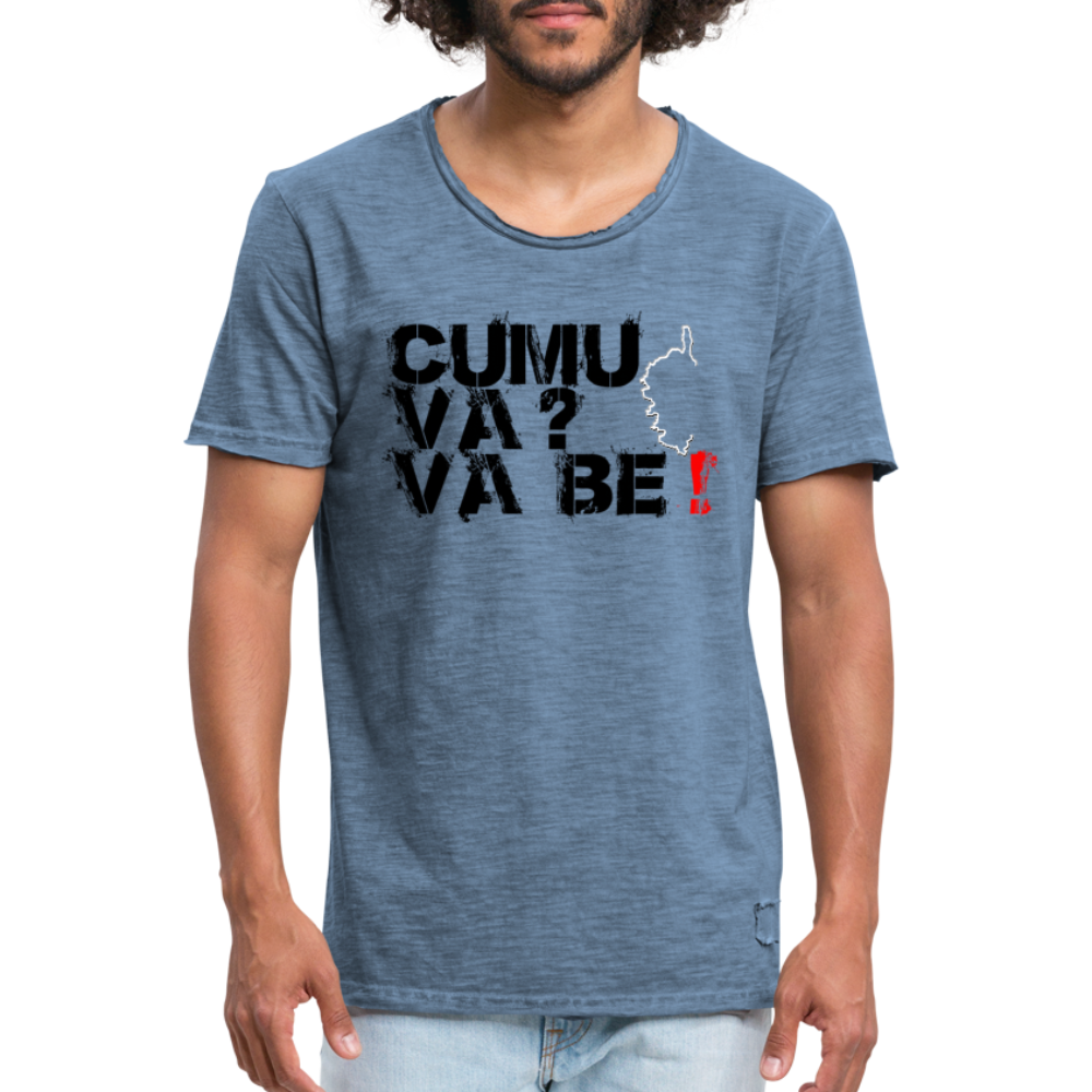 T-shirt vintage Homme Cumu Va ? Va Bè ! - Ochju Ochju vintage bleu jeans / S SPOD T-shirt vintage Homme T-shirt vintage Homme Cumu Va ? Va Bè !