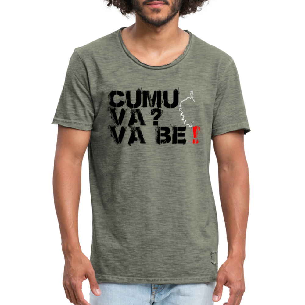 T-shirt vintage Homme Cumu Va ? Va Bè ! - Ochju Ochju vintage kaki / S SPOD T-shirt vintage Homme T-shirt vintage Homme Cumu Va ? Va Bè !