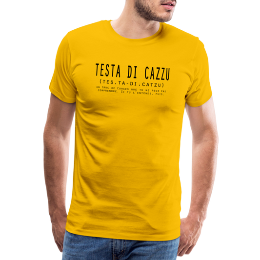 T-shirt Premium Homme Testa di Cazzu - Ochju Ochju jaune soleil / S SPOD T-shirt Premium Homme T-shirt Premium Homme Testa di Cazzu