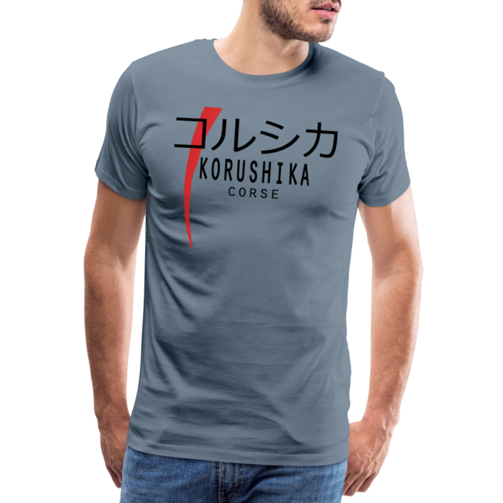 T-shirt Premium Homme Korushika (Corse en Japonnais) - Ochju Ochju gris bleu / S SPOD T-shirt Premium Homme T-shirt Premium Homme Korushika (Corse en Japonnais)