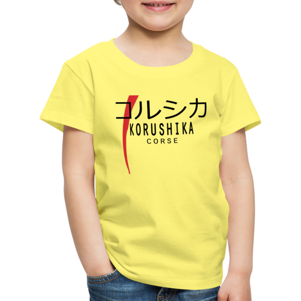 T-shirt Premium Enfant Korushika (Corse en Japonais) - Ochju Ochju jaune / 98/104 (2 ans) SPOD T-shirt Premium Enfant T-shirt Premium Enfant Korushika (Corse en Japonais)