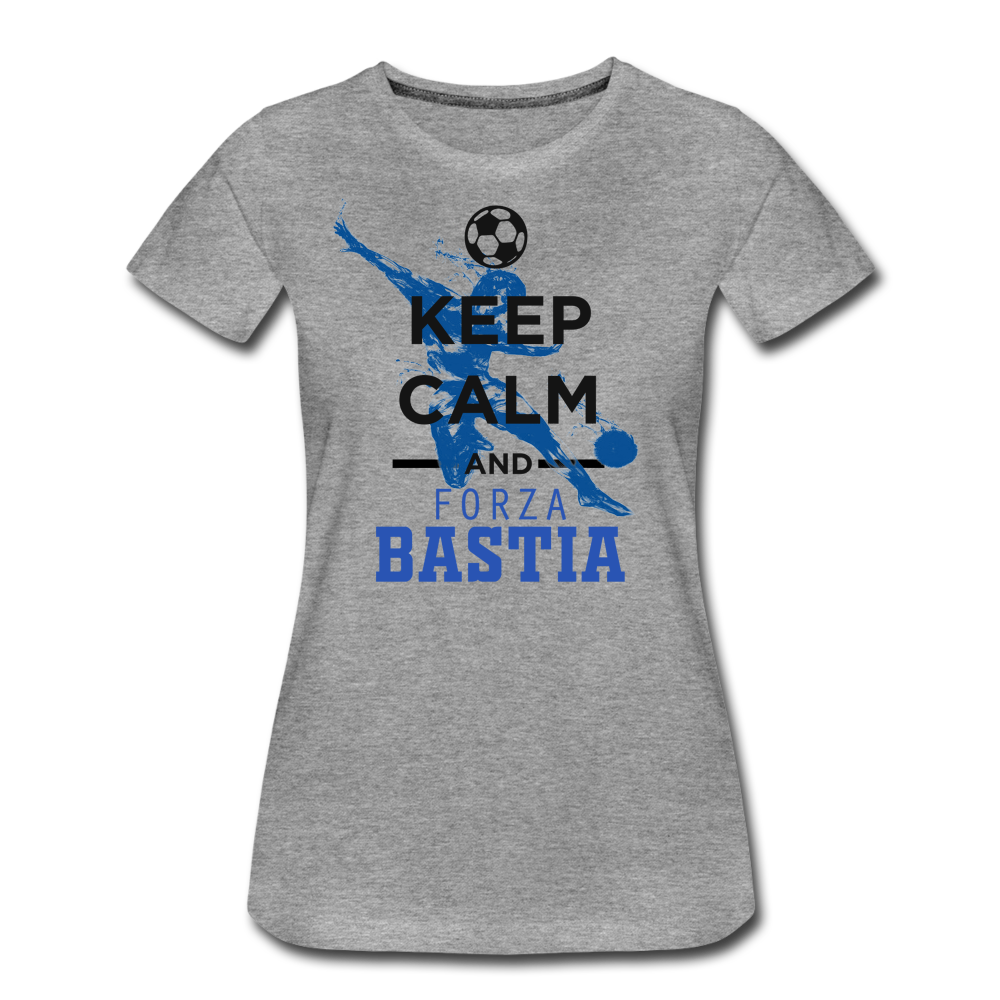 T-shirt Premium Femme Keep Calm and Forza Bastia - Ochju Ochju gris chiné / S SPOD T-shirt Premium Femme T-shirt Premium Femme Keep Calm and Forza Bastia