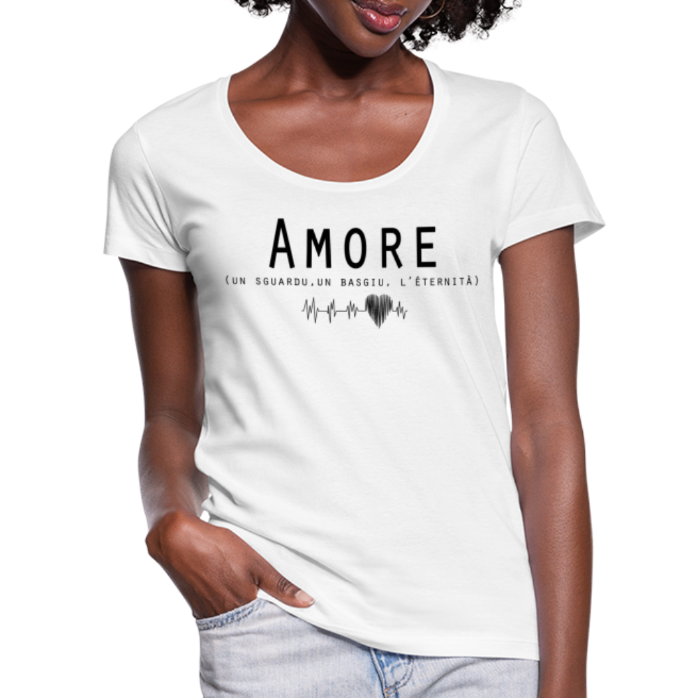 T-shirt col U Femme Amore - Ochju Ochju blanc / S SPOD T-shirt col U Femme T-shirt col U Femme Amore