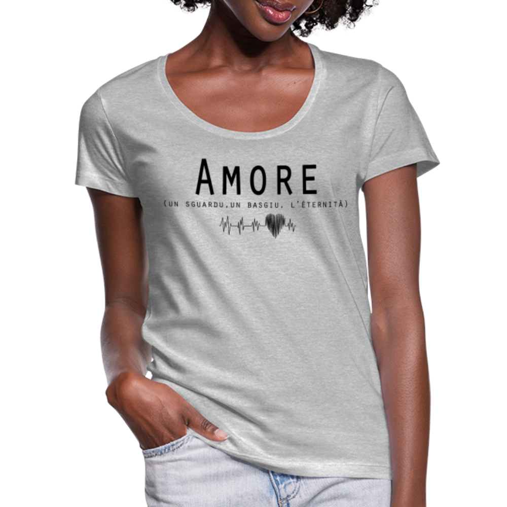 T-shirt col U Femme Amore - Ochju Ochju gris chiné / S SPOD T-shirt col U Femme T-shirt col U Femme Amore