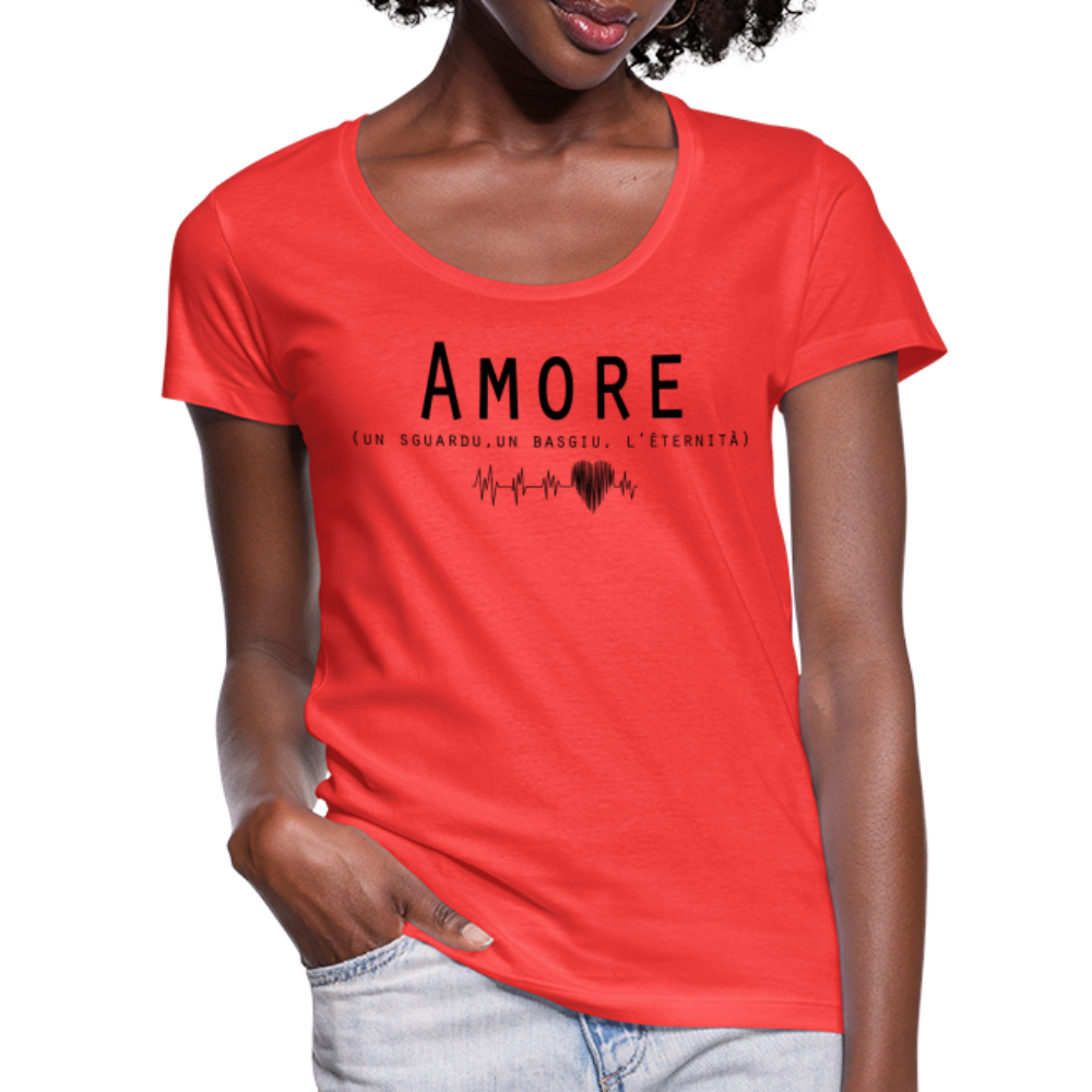 T-shirt col U Femme Amore - Ochju Ochju corail / S SPOD T-shirt col U Femme T-shirt col U Femme Amore