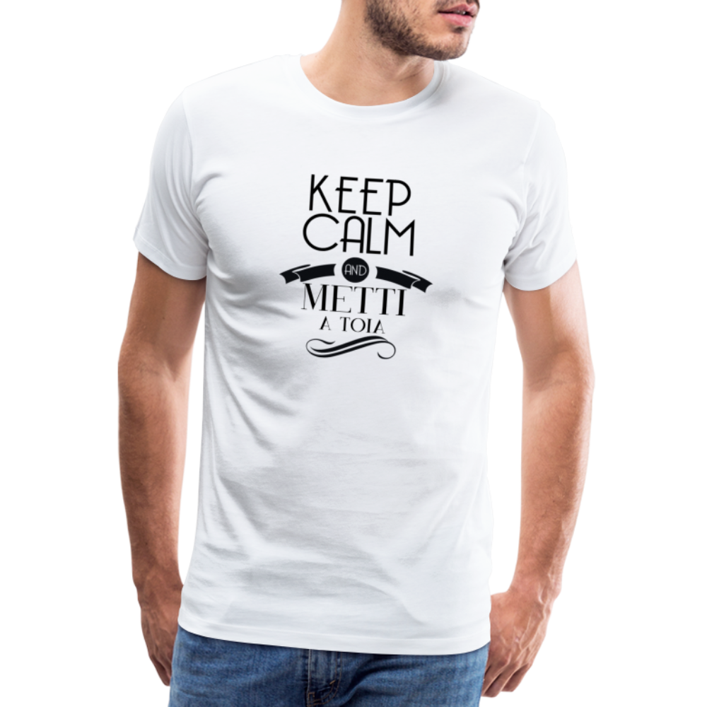 T-shirt Premium Homme Keep Calm and Metti A Toia ! - Ochju Ochju blanc / S SPOD T-shirt Premium Homme T-shirt Premium Homme Keep Calm and Metti A Toia !