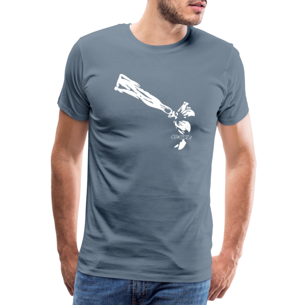 T-shirt Premium Homme Bandeau Corse - Ochju Ochju gris bleu / S SPOD T-shirt Premium Homme T-shirt Premium Homme Bandeau Corse
