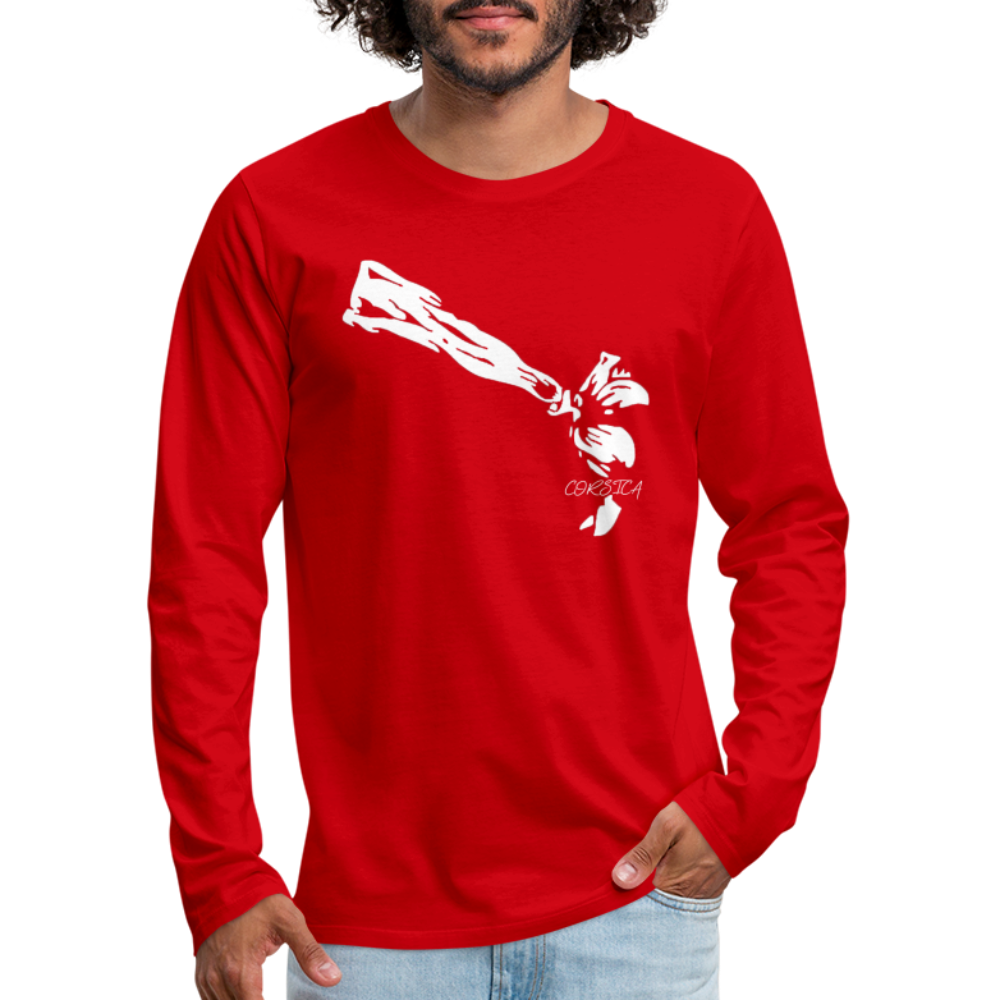 T-shirt ML Premium Bandeau Corse - Ochju Ochju rouge / S SPOD T-shirt manches longues Premium Homme T-shirt ML Premium Bandeau Corse