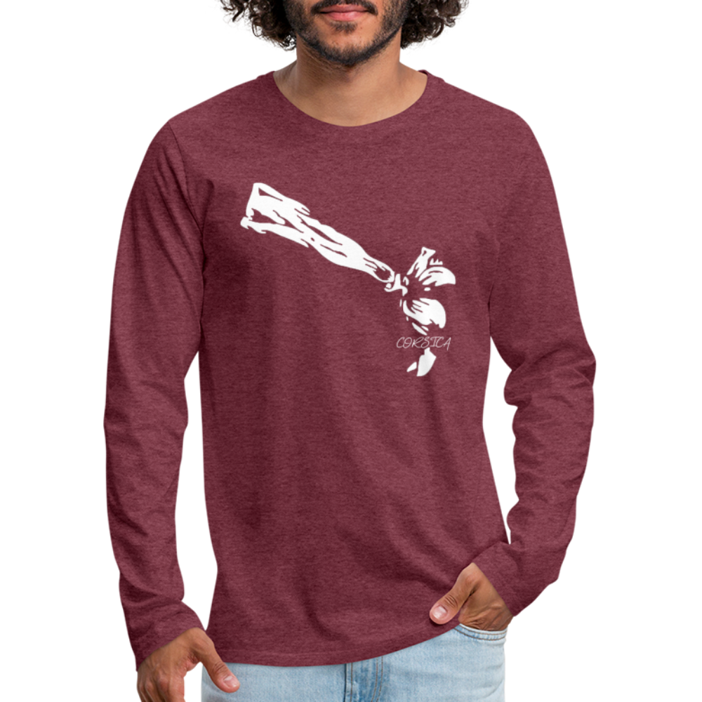 T-shirt ML Premium Bandeau Corse - Ochju Ochju rouge bordeaux chiné / S SPOD T-shirt manches longues Premium Homme T-shirt ML Premium Bandeau Corse
