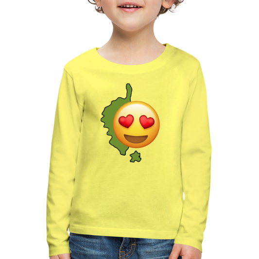 T-shirt ML Premium Enfant Emoji Corse - Ochju Ochju jaune / 98/104 (2 ans) SPOD T-shirt manches longues Premium Enfant T-shirt ML Premium Enfant Emoji Corse