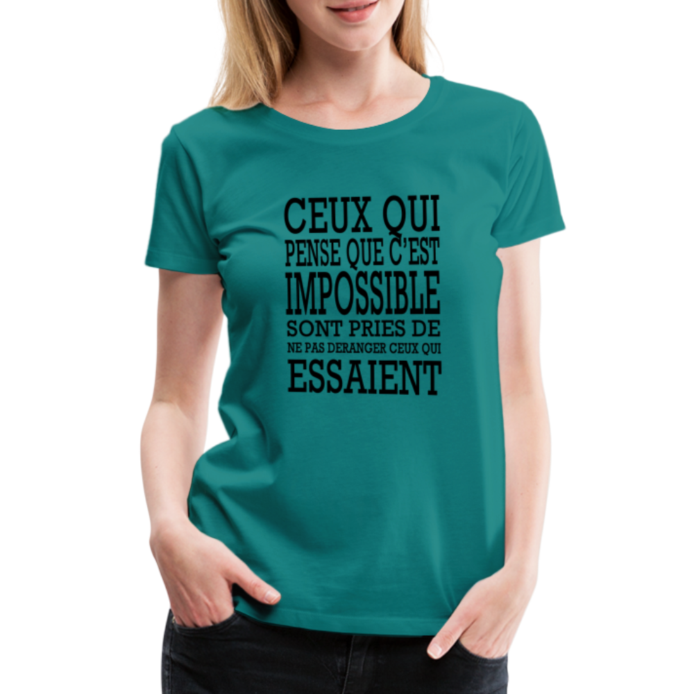 T-shirt Premium Femme Impossible - Ochju Ochju bleu diva / S SPOD T-shirt Premium Femme T-shirt Premium Femme Impossible