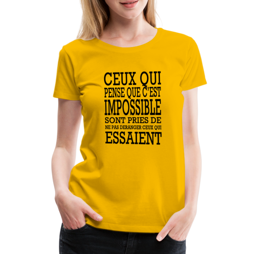 T-shirt Premium Femme Impossible - Ochju Ochju jaune soleil / S SPOD T-shirt Premium Femme T-shirt Premium Femme Impossible