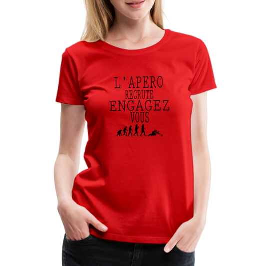T-shirt Premium Femme L'Apéro Recrute ! - Ochju Ochju rouge / S SPOD T-shirt Premium Femme T-shirt Premium Femme L'Apéro Recrute !