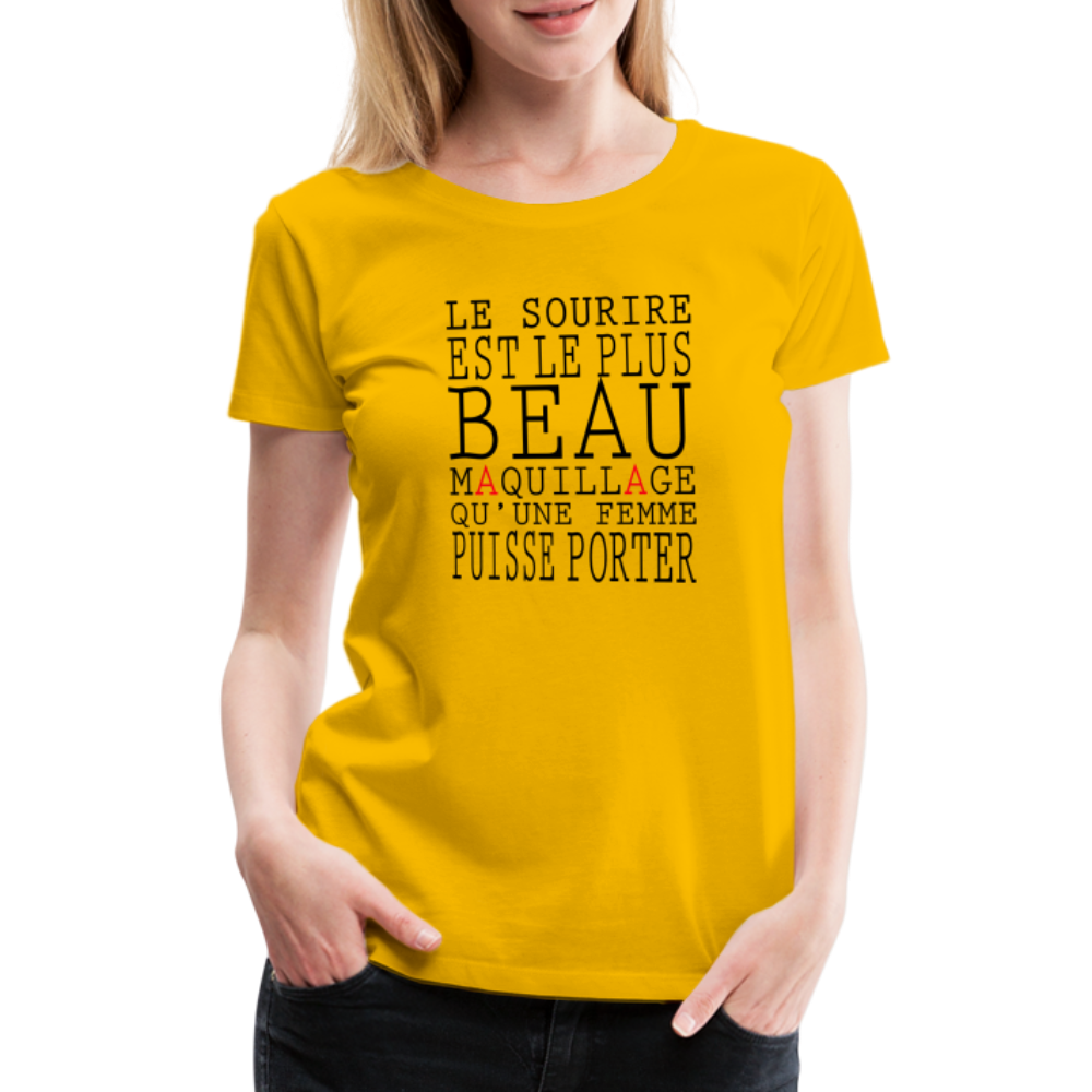 T-shirt Premium Femme Le Sourire ! - Ochju Ochju jaune soleil / S SPOD T-shirt Premium Femme T-shirt Premium Femme Le Sourire !
