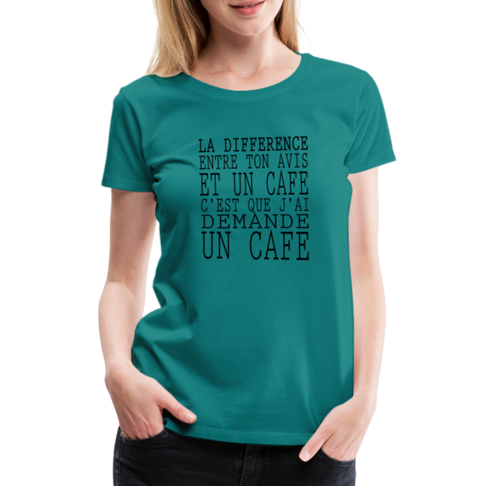 T-shirt Premium Femme Un Café ! - Ochju Ochju bleu diva / S SPOD T-shirt Premium Femme T-shirt Premium Femme Un Café !