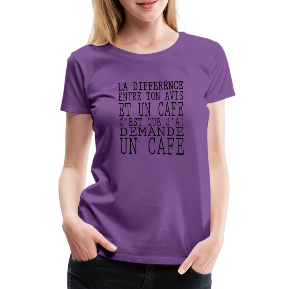 T-shirt Premium Femme Un Café ! - Ochju Ochju violet / S SPOD T-shirt Premium Femme T-shirt Premium Femme Un Café !